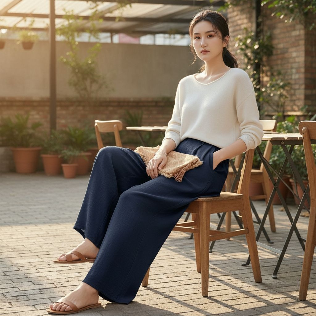 리파인 하이웨이스트 와이드 팬츠 여성슬랙스 여성바지 캐주얼정장 가을바지 정장바지 핀턱