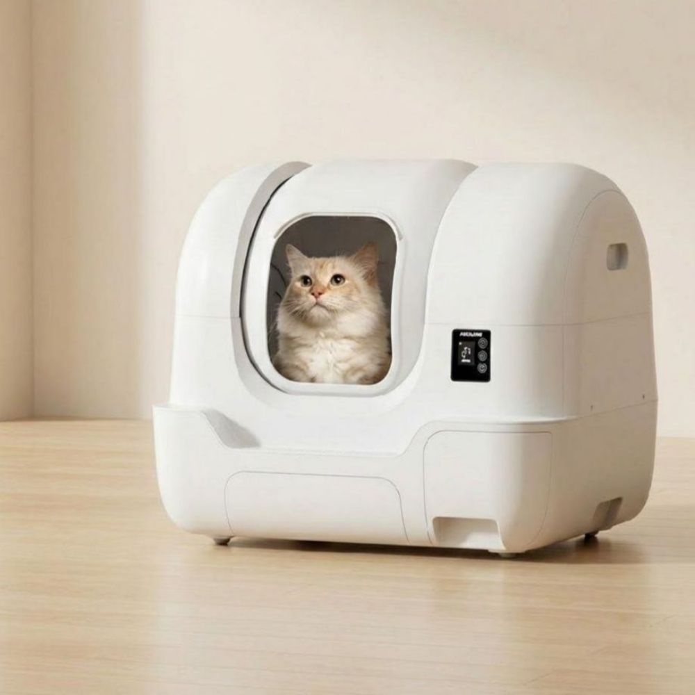 [해외] 고양이 자동 화장실 대형 탈취 스마트형 배변 청소 냄새 제어