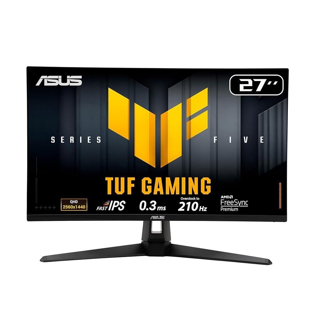 [해외] ASUS TUF 게이밍 27인치 1440P 모니터 (VG27AQL5A) - QHD (2560 x 1440), 210Hz, 0.3ms, 고속 IPS, 익스트림 로우 모션 블러 동기화,