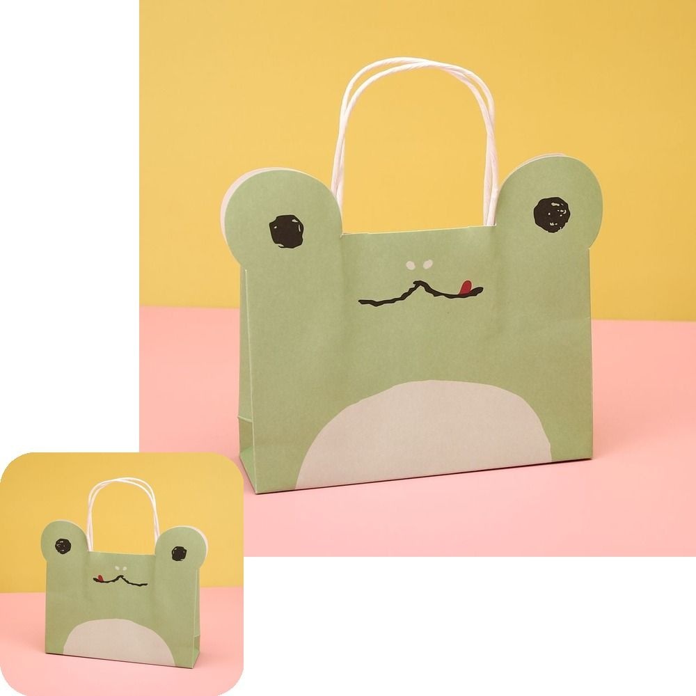 굿테라 구디백 답례품백 종이쇼핑백 유치원 어린이집 캐릭터개구리 단체선물 귀여운