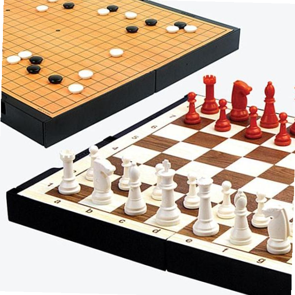 자석체스 명인 소형 바둑-체스(양면) 접고펼수있는 휴대용 바둑 체스 서랍식 가로세로 보드게임 보드게임류
