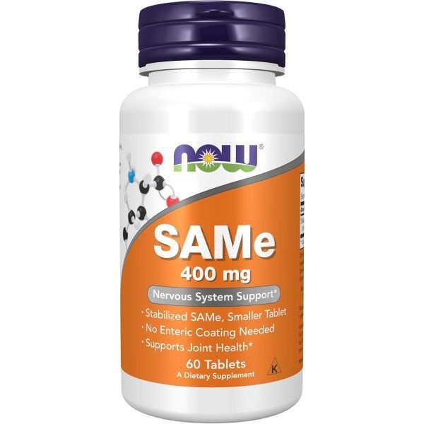 나우푸드 NOW Foods Supplements, SAMe S-Adenosyl-L-Methionine 400 mg, Nervous System Support*, 60 Tablets