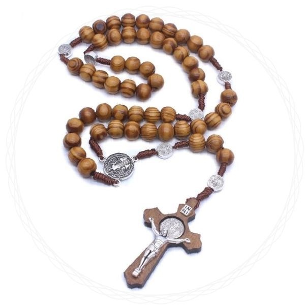 킹트레이드 천주교 성물 나무 묵주 십자가 펜던트 기도용 종교 신앙 신자 선물 종교용품