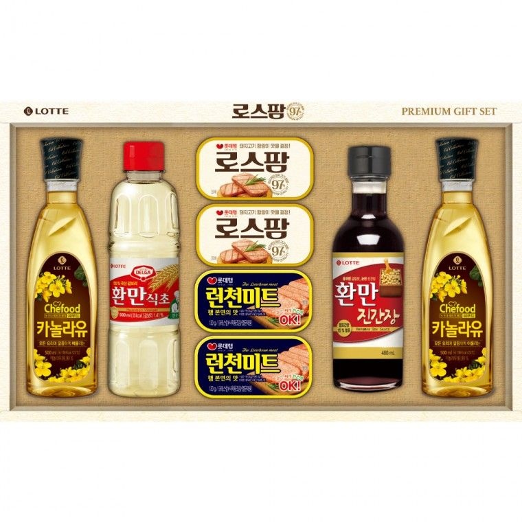 롯데 추석 선물세트 환만식초 간장 식용유 통조림 혼합 8개입 명절 설선물
