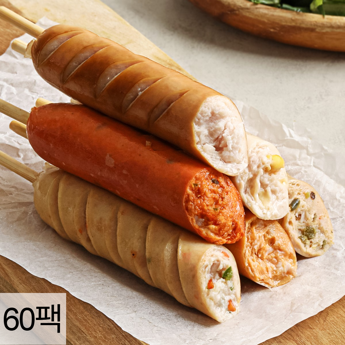 다신샵 닭가슴살 소시지 프랑크 외 6종 30+30팩 / 닭신 국내산 저당 고단백