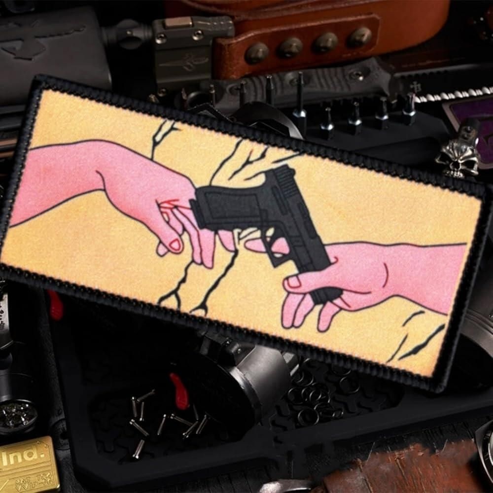 Viusneun [해외] Genesis Gun God and Adam 재미있는 모랄 패치 - 군용 장비, 배낭, 오퍼레이터 야구 모자, 플레이트 캐리어 및 조끼용 전