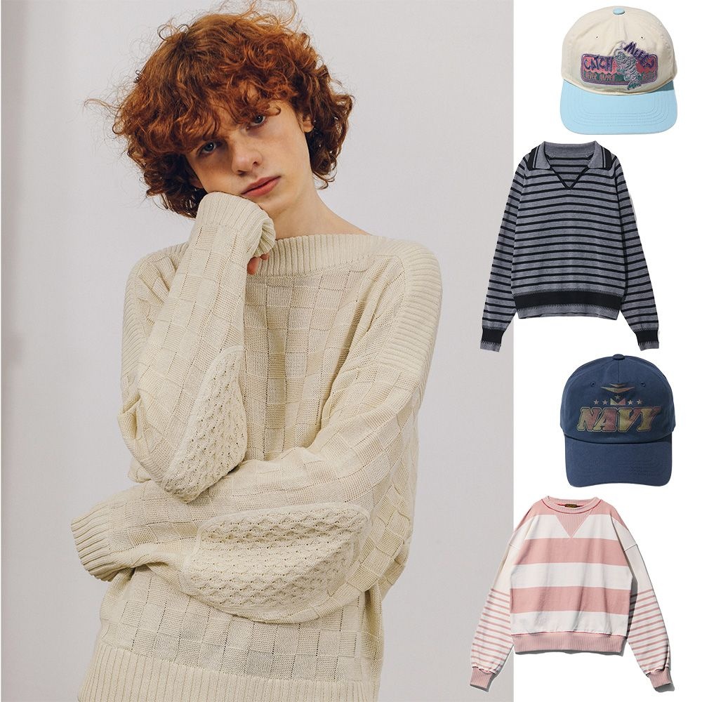 오가프 KNOCKIN LOGO B.B CAP NAVY