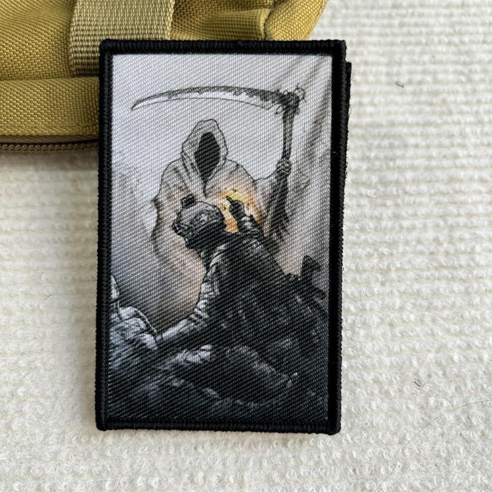 Viusneun [해외] Not Today Death and Soldiers Morale Patch - 군용 장비, 배낭, 오퍼레이터 야구 모자, 플레이트 캐리어 및 조끼용 의료 전술