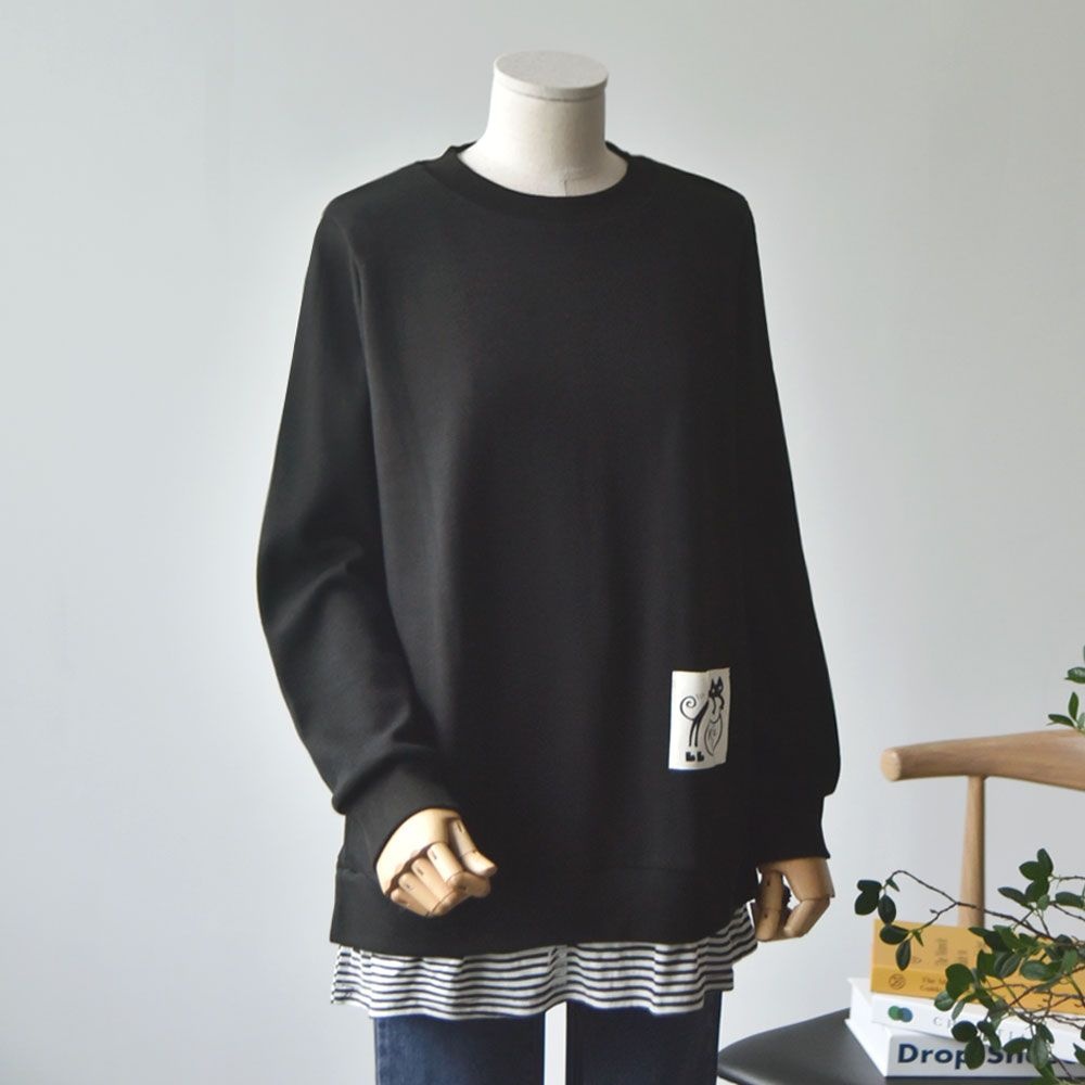 왓츠업 단가라 레이어드 맨투맨