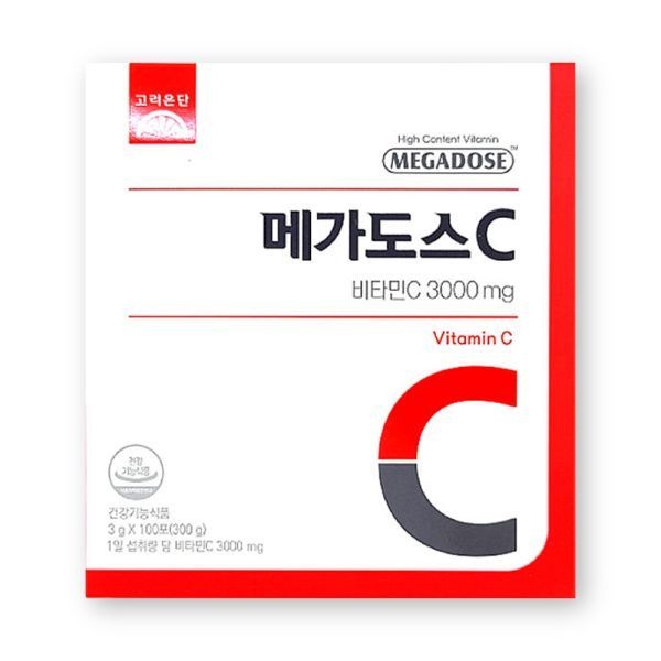 고려은단 메가도스 비타민C 3000mg 3g X 100포 1박스 고함량 비타민씨 374482