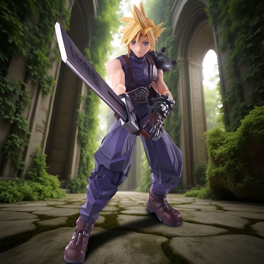 [해외] 일본 스퀘어에닉스 파이널판타지 7 클라우드 스트라이프 15cm 액션 피규어