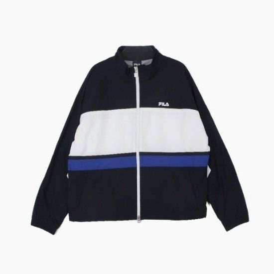 휠라코리아 바람막이 GQT FS2JKH1102U-DNA 경량타슬란 블록 트랙 바람막이