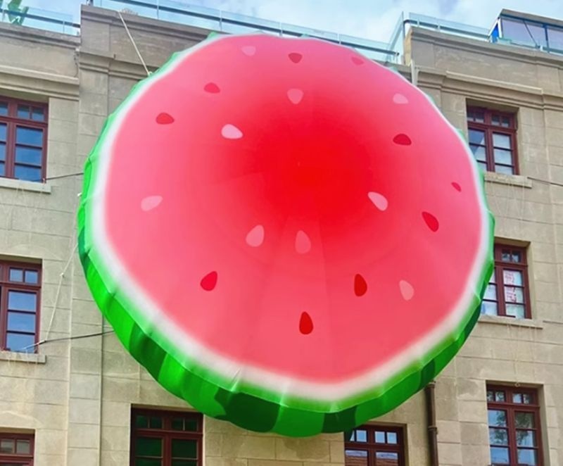 믿음배송 협력 [해외] 대형 수박풍선 조형물 체험 포토존 행진용 과일 딸기따기 농장 카페 행사풍선 파티용품 2m