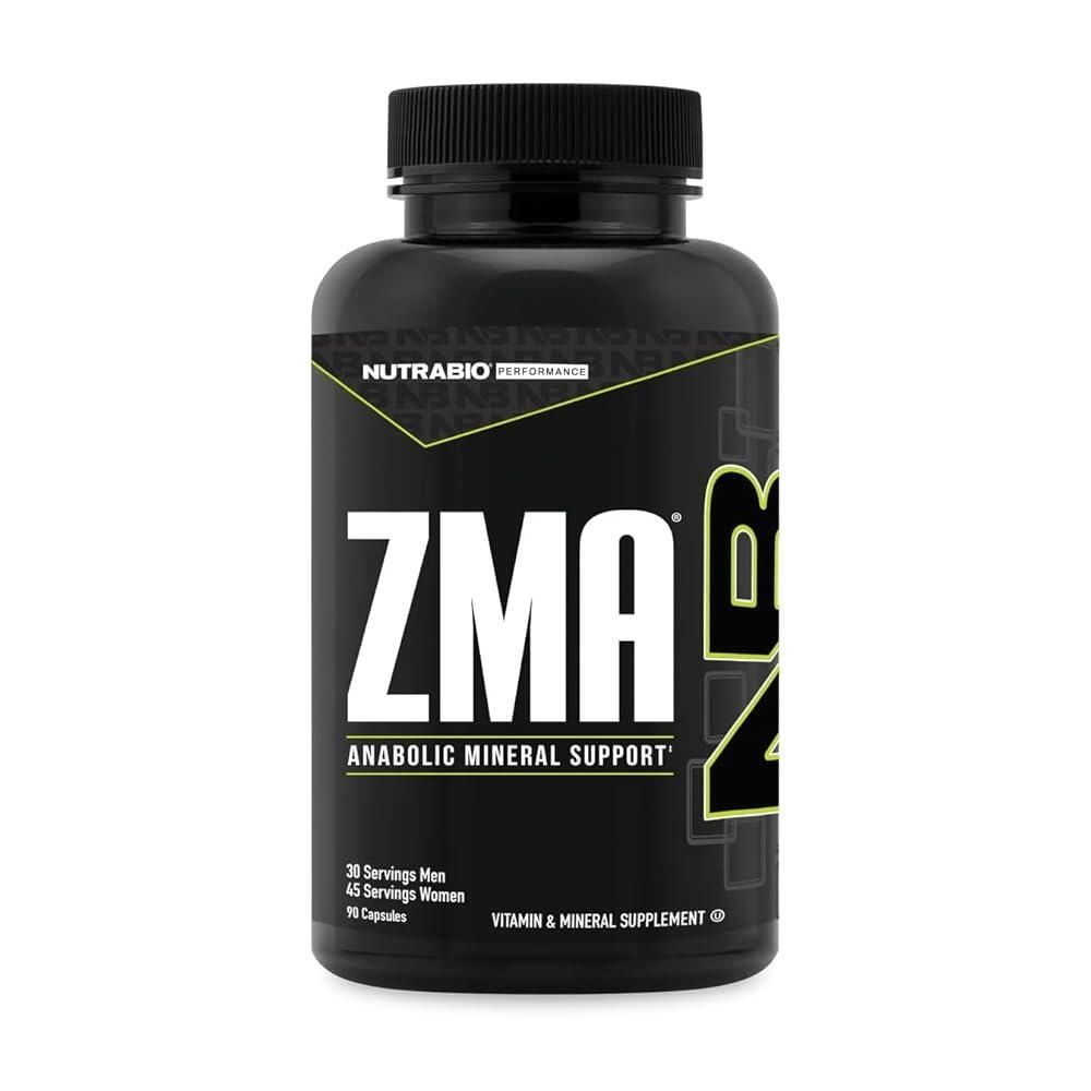 NutraBio ZMA 남성 및 여성용 보충제 - 호르몬 수치를 지원하는 아연 마그네슘 보충제 - 수면 - 근육 회복-면역 건강 90