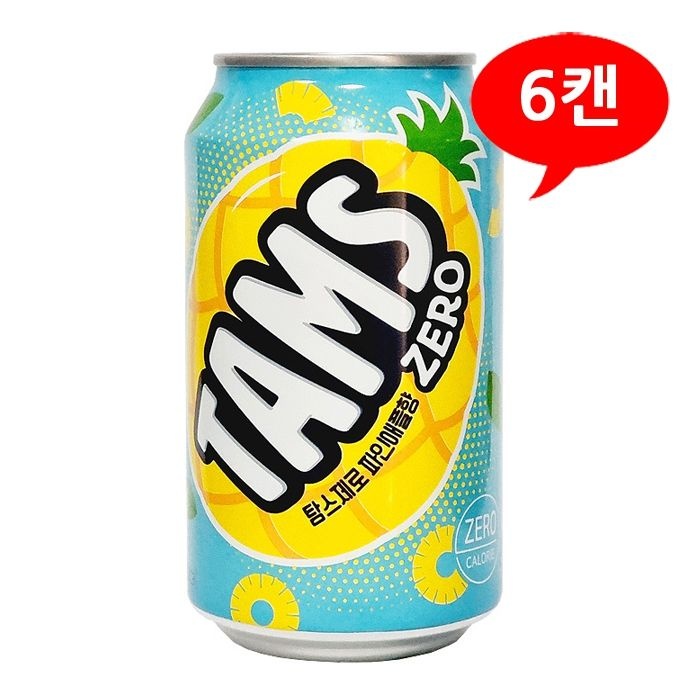 [롯데] 탐스 제로 파인애플 355mLx6캔