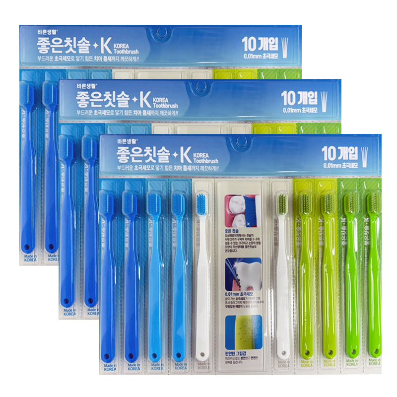좋은칫솔K 초극세모 10입+10입+10입+사은품4입 : 롯데ON
