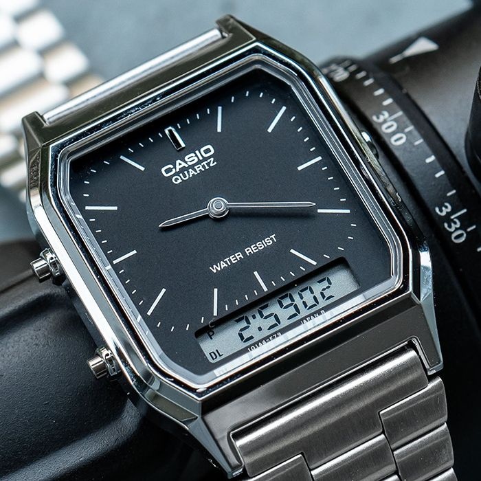 카시오 AQ-230A-1D 공용 메탈 빈티지 디지털 시계