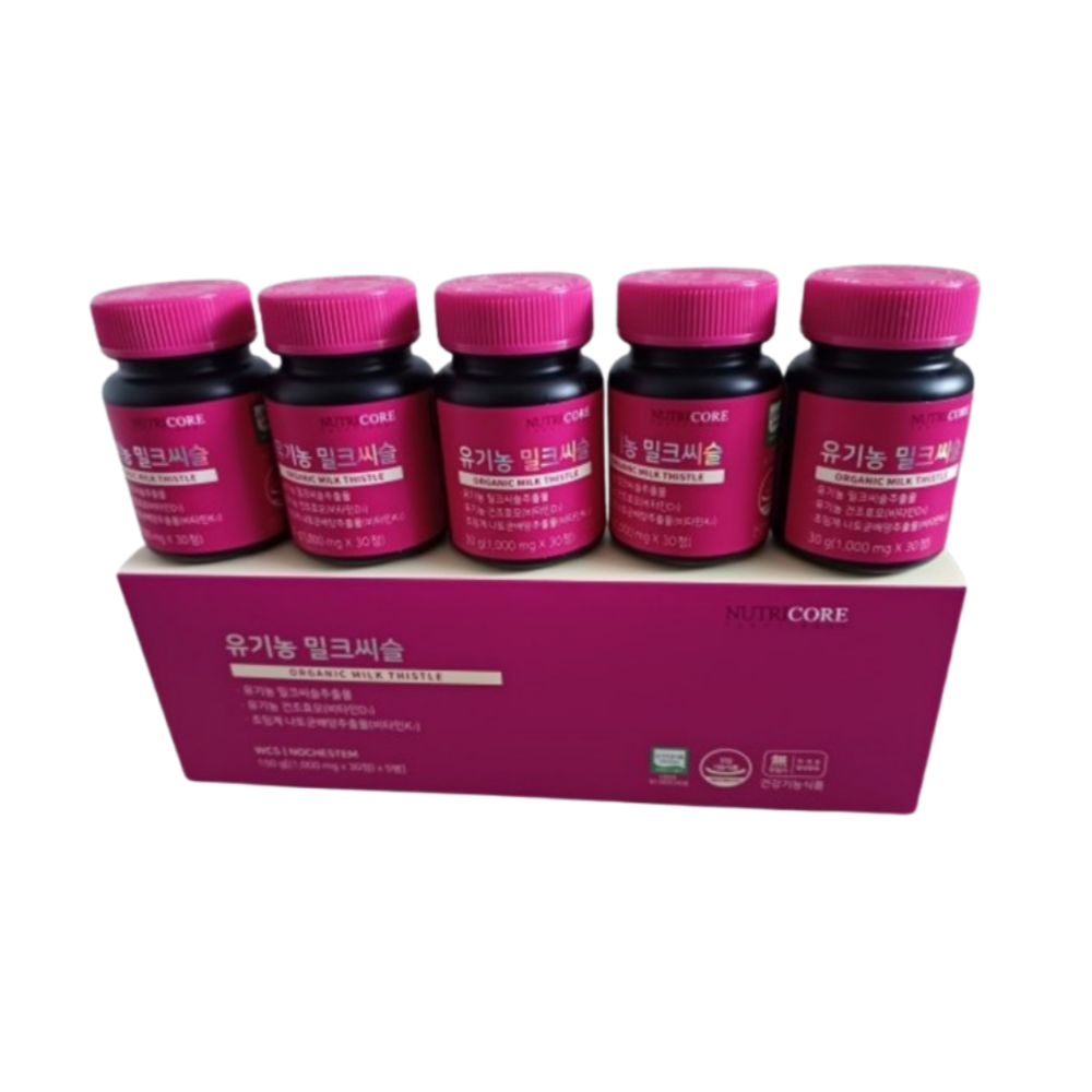 뉴트리코어 유기농 밀크씨슬 1000mg x 30정 x 5개입 총 150개입 5개월분