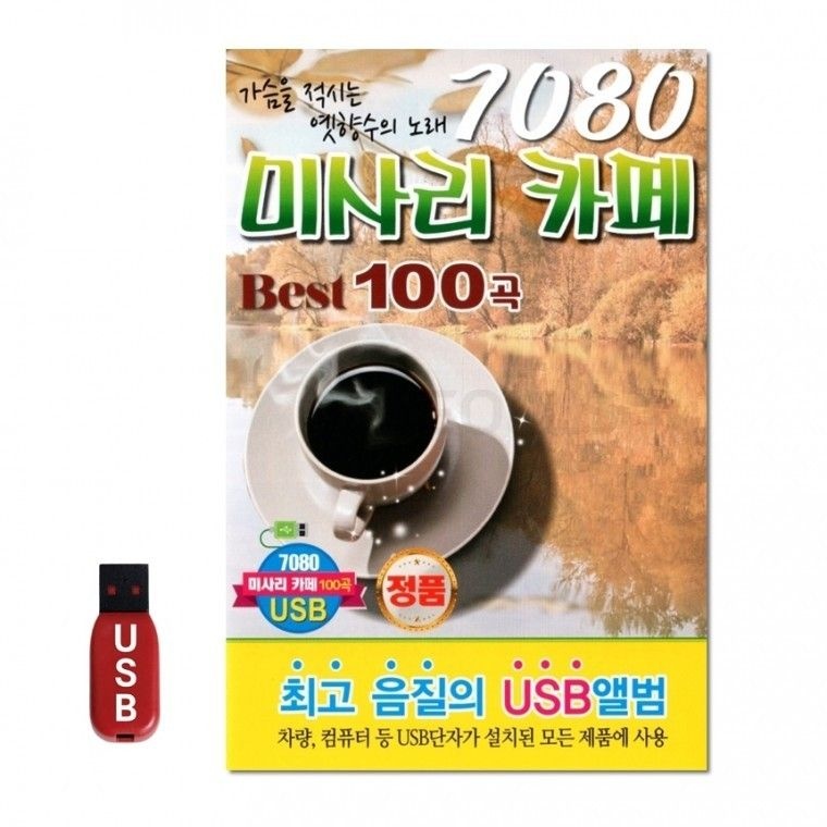 USB 미사리 카페베스트 100곡 차량 노래 음반