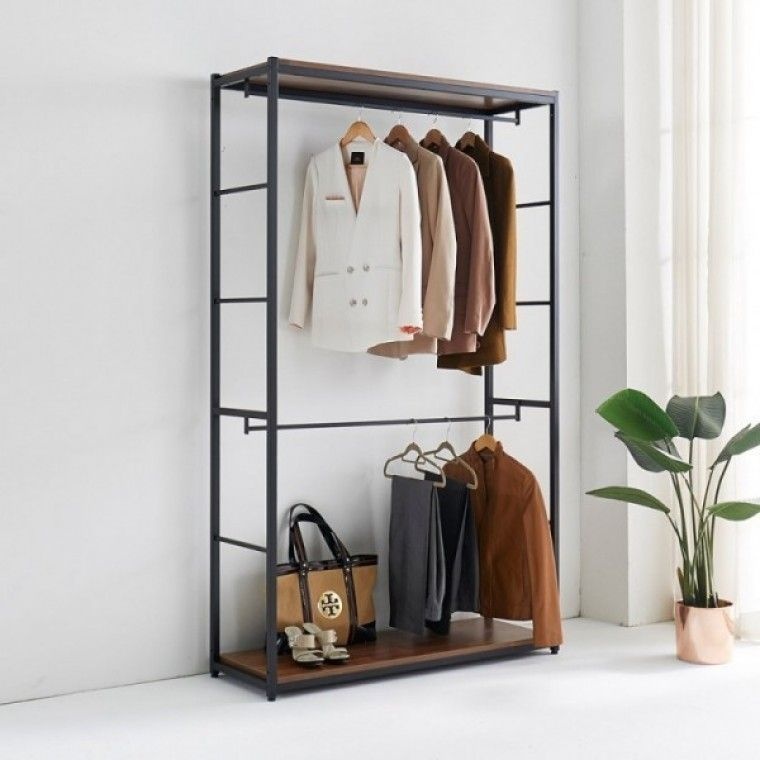 이와샘협력사 가구산책 2단 철제선반 행거시스템 수납장 B4109