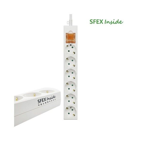 자동소화 메인스위치 6구3M 멀티탭 PVC DYM-G6C SC-SI