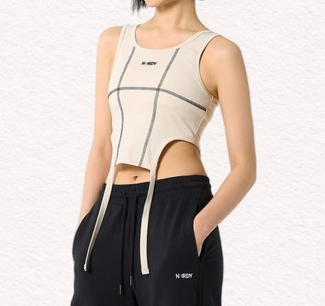 널디 NDY 엔디와이 우먼스 컷 아웃 슬리브리스 탑 베이지 PNEU24SL0330 407371