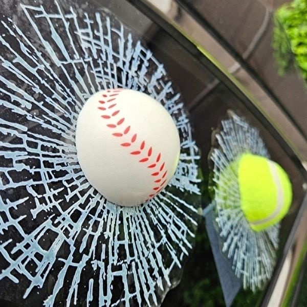 고품질 이벤트용 유리박살 야구공 테니스 차량용 스티커 차량용 만우절 운전 꾸미기 익스테리어 WFIYQ11