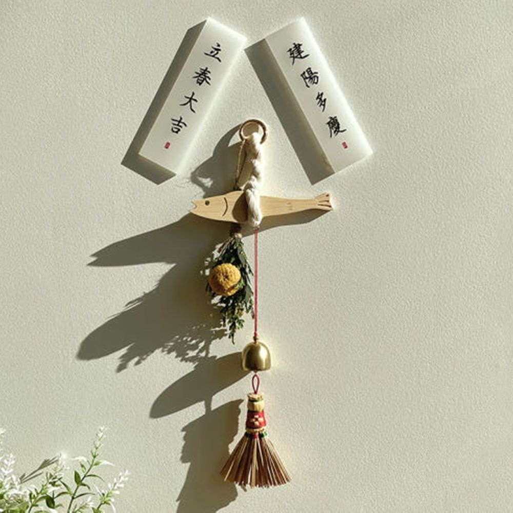 UnKnown 액막이 명태 장식 입춘대길 행운 부적 개업 집들이 선물 새해 신년 외국인 한국 전통 기념품 풍수 소품 101367