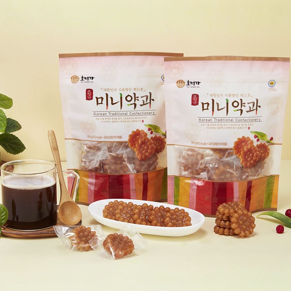 달콤 쫀득 미니 찹쌀약과 180g 10봉 국내산 찹쌀 조청 온가족 간식
