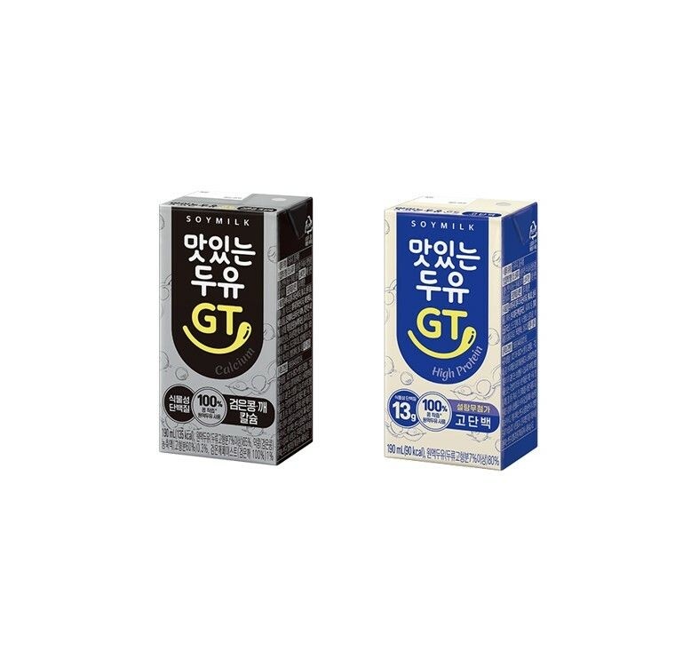 (현대Hmall) 맛있는 두유 GT 검은콩 190ml x 12개 + 고단백 190ml x 12개
