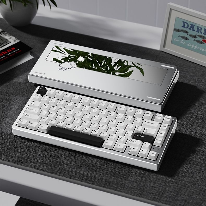 [해외] 레이니75 WOB Rainy75 키보드 실버 violet축 NO-RGB