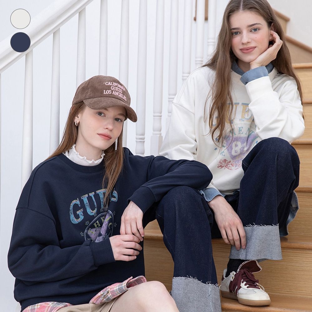 [롯데백화점] 게스 진 여성 그래픽 오버핏 맨투맨 OP4K5430 LE1220321152