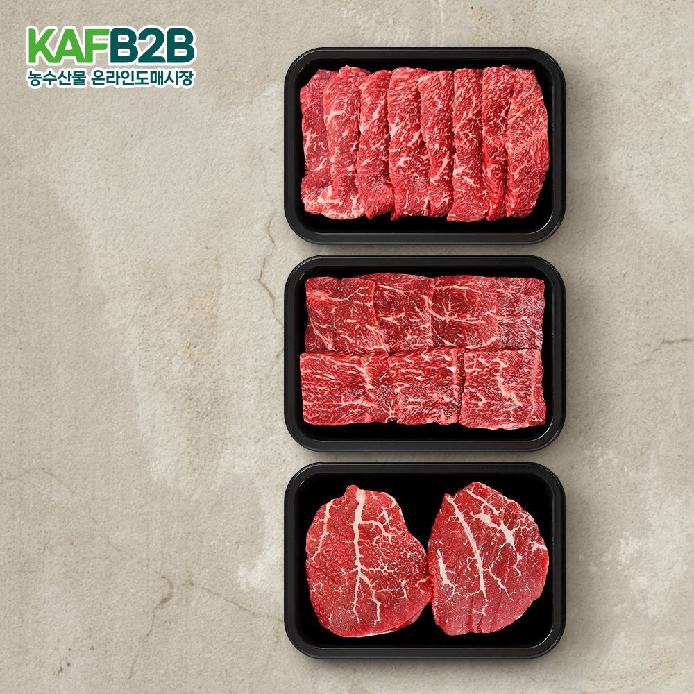 투뿔한소 한우 1++등급 구이모둠 600g