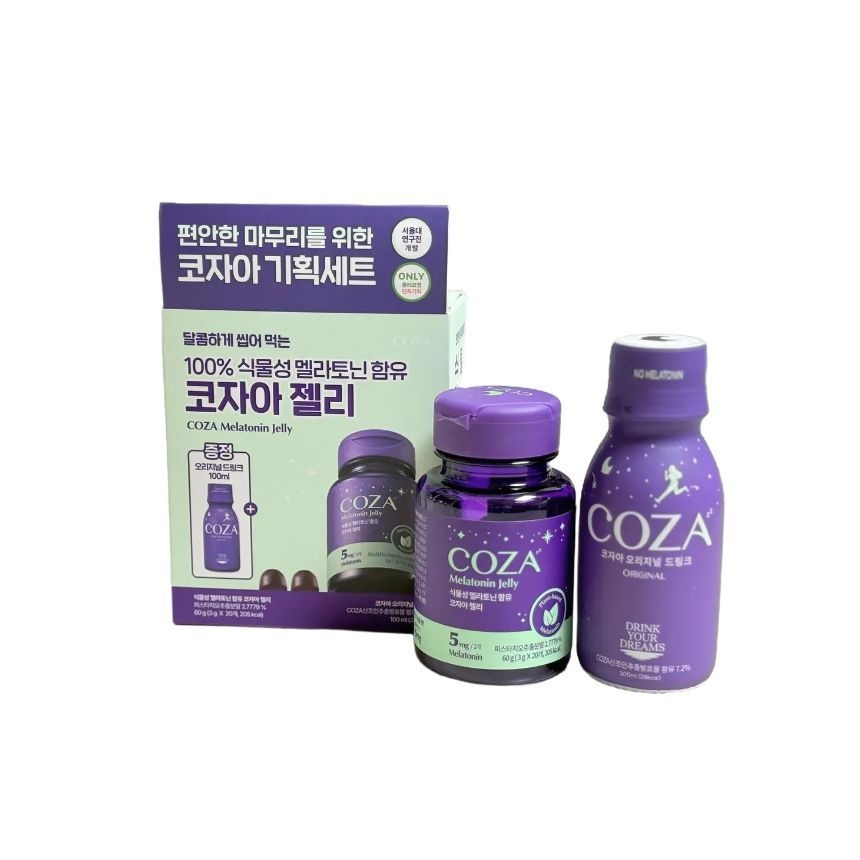 코자아 식물성 멜라토닌 함유 젤리 60g 20정 오리지널 드링크1병