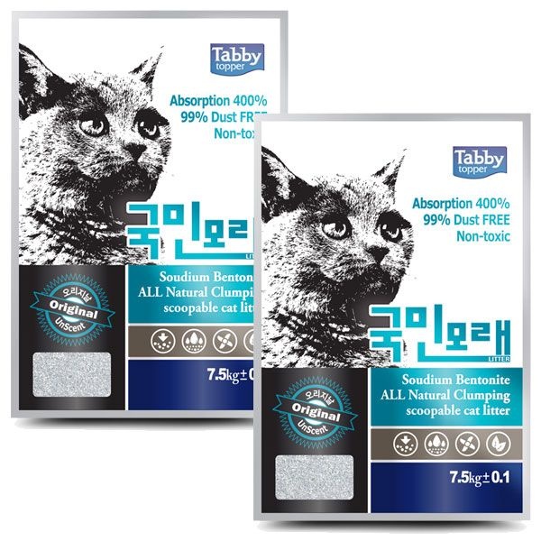테비토퍼 국민모래 오리지날 무향 7.5kg X 2개