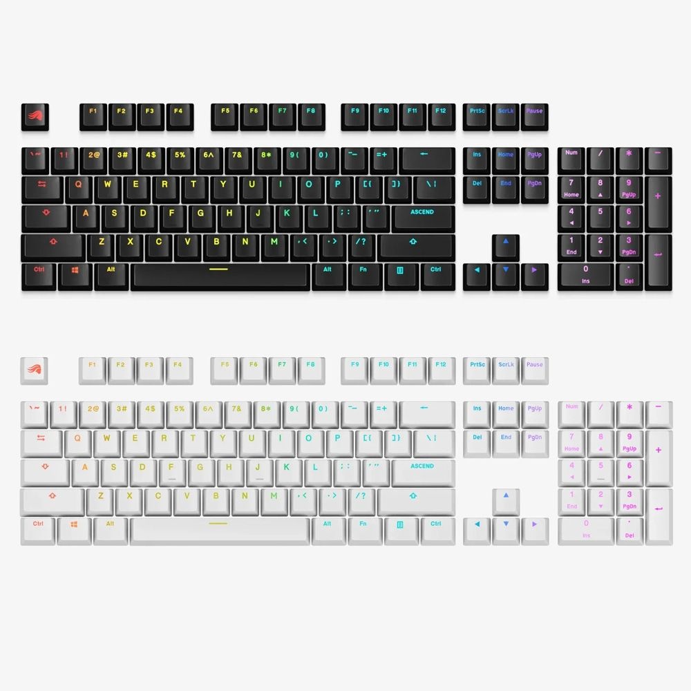 글로리어스 GPBT Backlit RGB 투과 키캡 세트 (블랙/화이트)