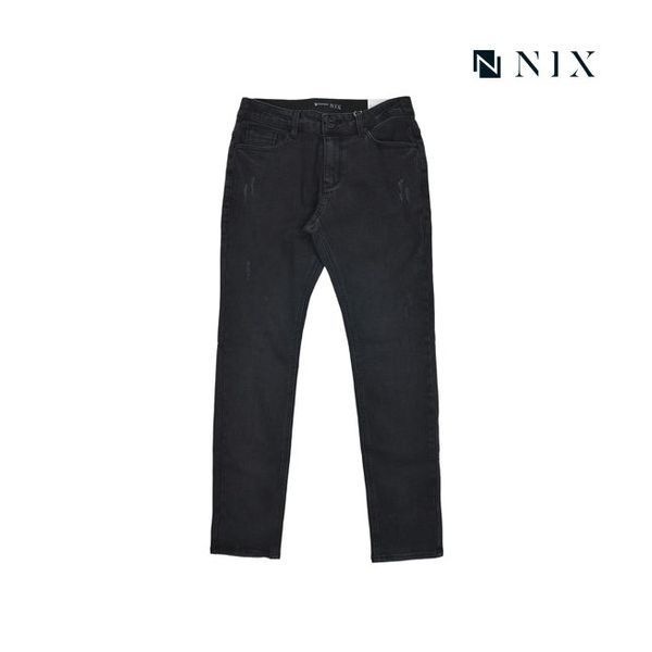 닉스 남성 기모 BLACK 워싱 부분밴딩 스키니 진_FNMFDPK1 385226