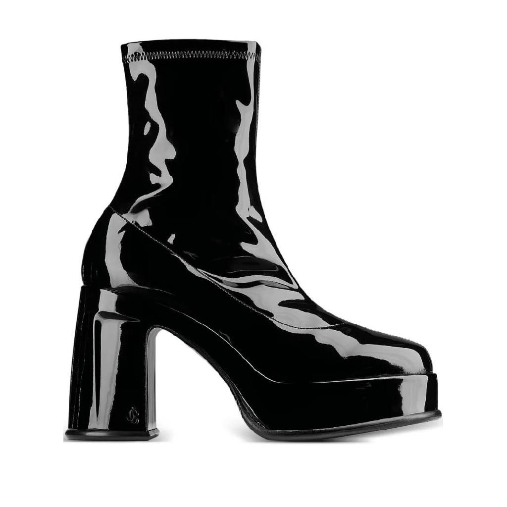 지미추 하디 플랫폼 블록 힐 앵클 부츠 100mm HADIAB100PTJ T