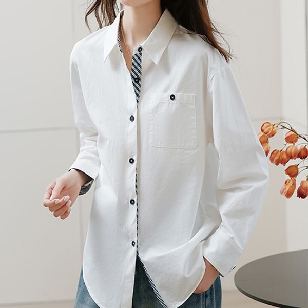 몽벨리즈 몽드 [하프클럽]포멜리체크배색롱셔츠 mde2302704