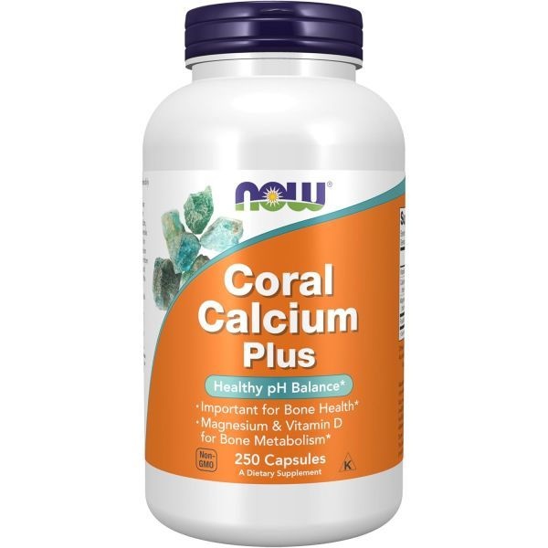 나우푸드 NOW Foods Supplements, Coral Calcium Plus, Bone Health*, Healthy pH Balance*, 250 Veg Capsules