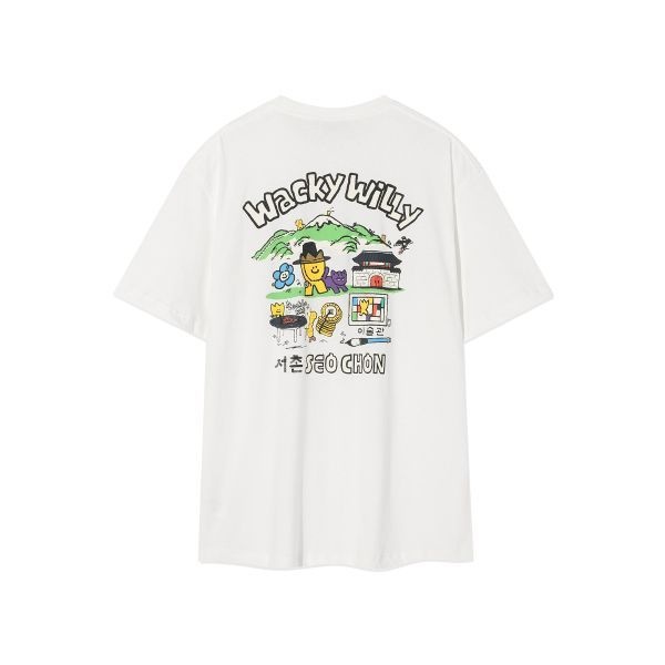 와키윌리 WACKY WILLY 서촌 그래픽 반팔티셔츠 화이트 434672