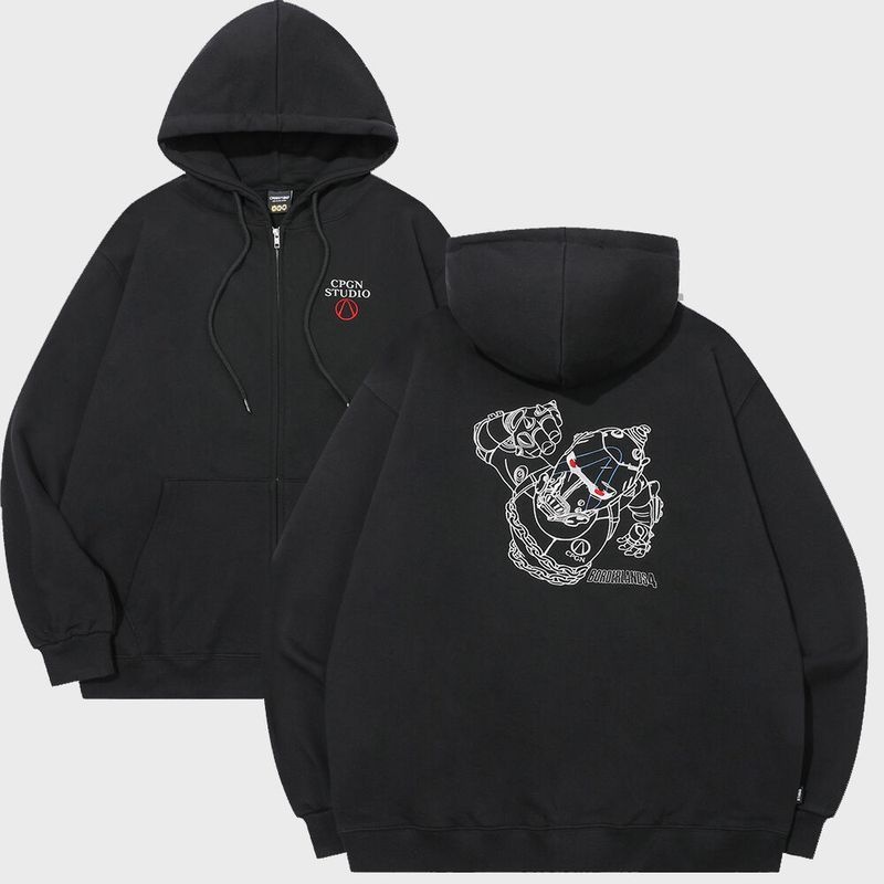 [매장정품] 꼼파뇨 [CPGN X 보더랜드4] 밴딧 후드 집업 블랙 3494828