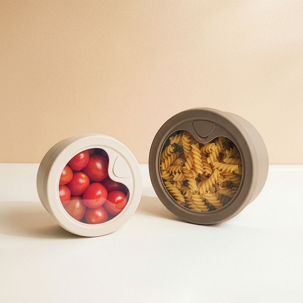 PN풍년 꾸노 올데이 실리콘 보관용기 400ml(크림 베이지) 2개 세트