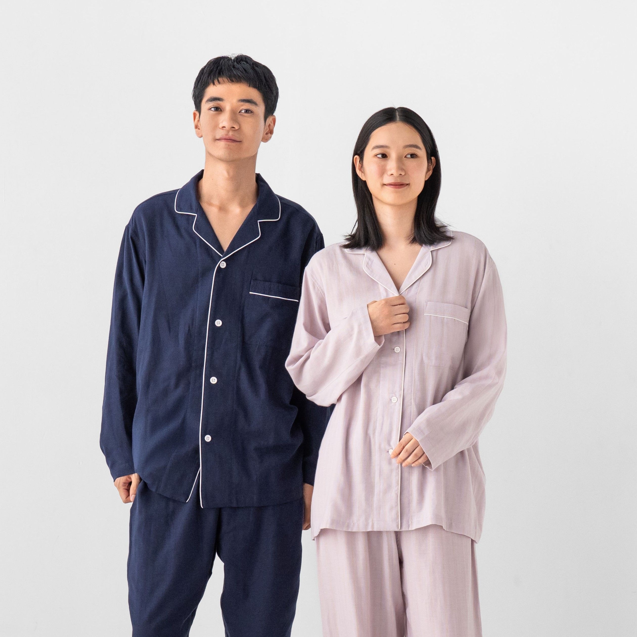 양품계획 무인양품 [무인양품] 여성 사이드 심리스 이중가제 파자마 (커플잠옷) FD1LUA6S