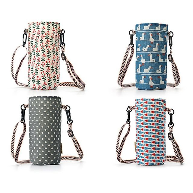 미니 물통 주머니 예쁜 꽃 물고기 라인 텀블러백 어깨끈 물병 휴대폰 에코백 가방