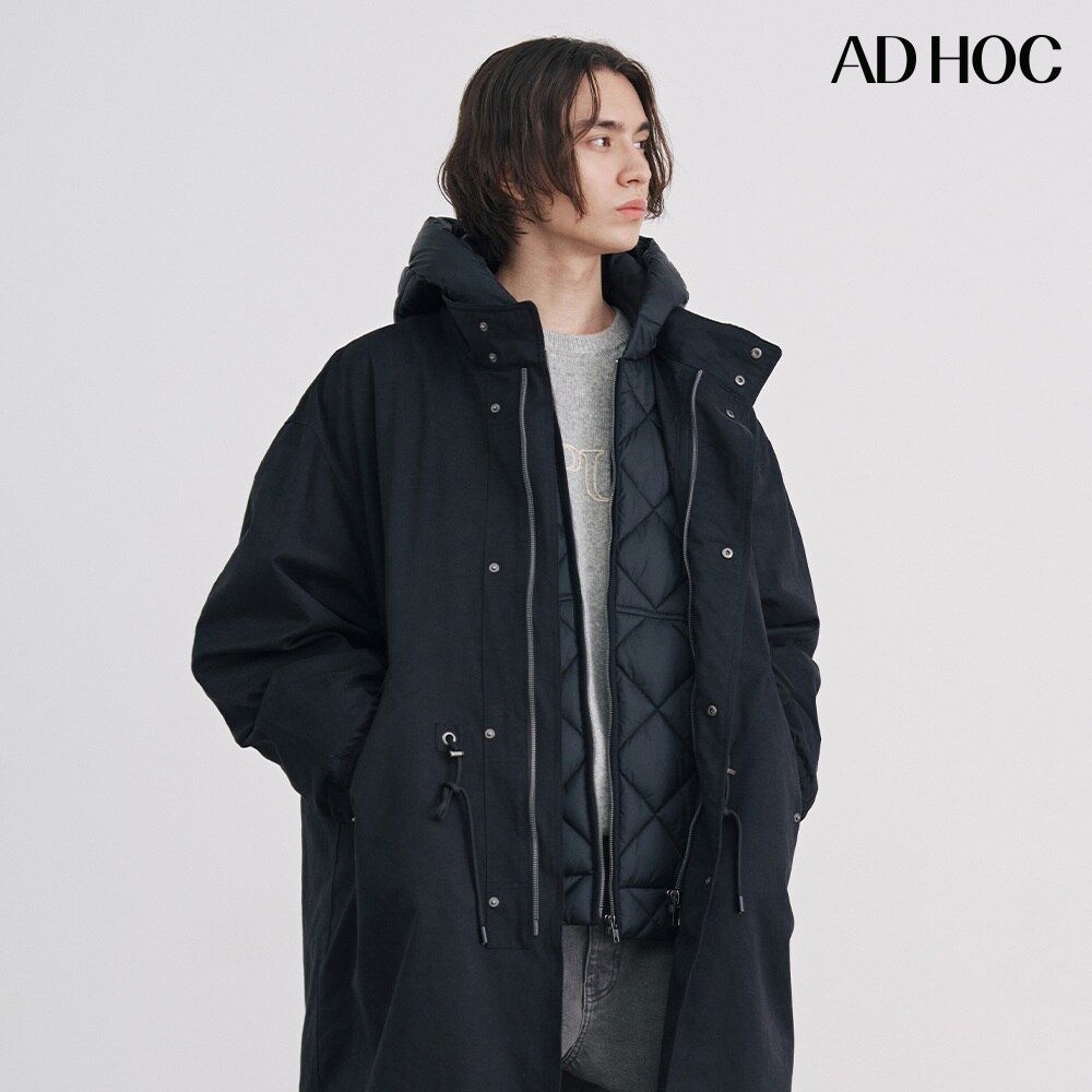 애드혹 [모다아울렛][애드호크]남녀공용 패딩 탈부착 야상 점퍼 HBAUJ43 천안아산점