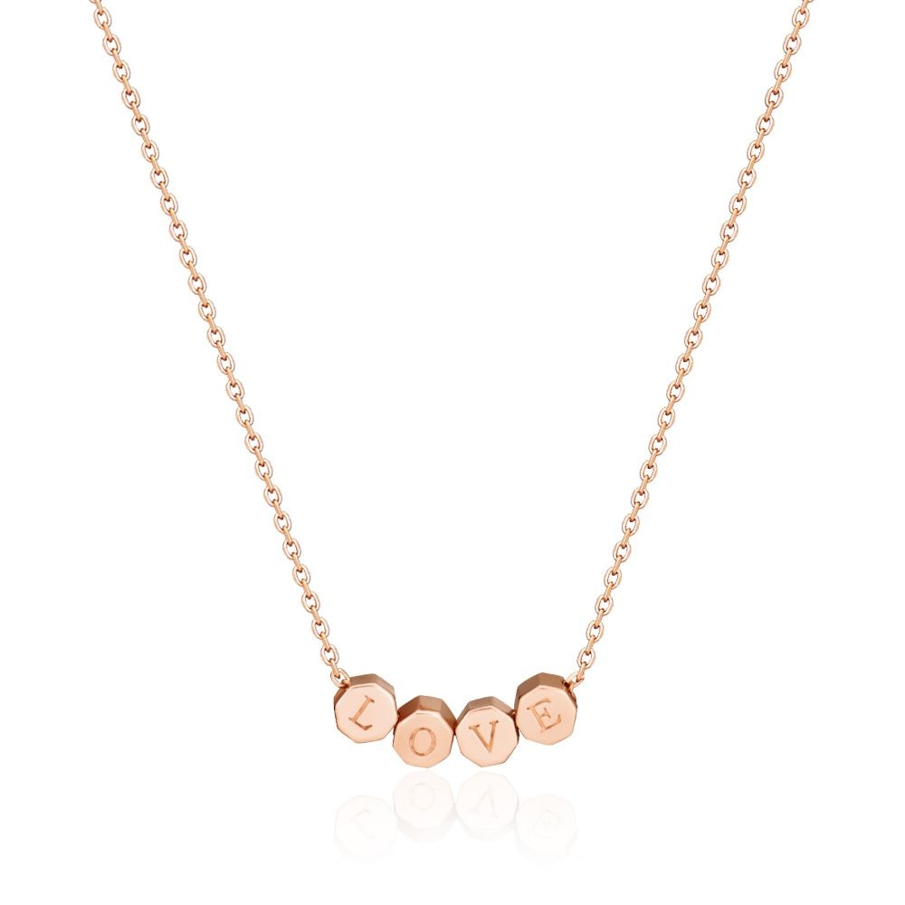 비앤비골드 (현대Hmall) [비앤비골드] 18K 무빙 LOVE 이니셜 블럭 체인 목걸이 MNN38801