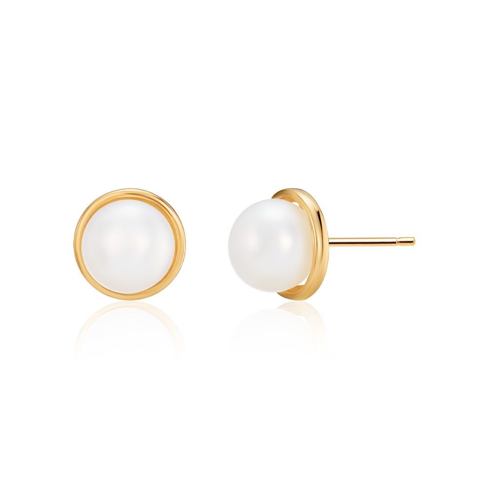 (현대Hmall) [모룬] 14K 메리엘 서클 담수진주 침 귀걸이 한쌍 MOE40354