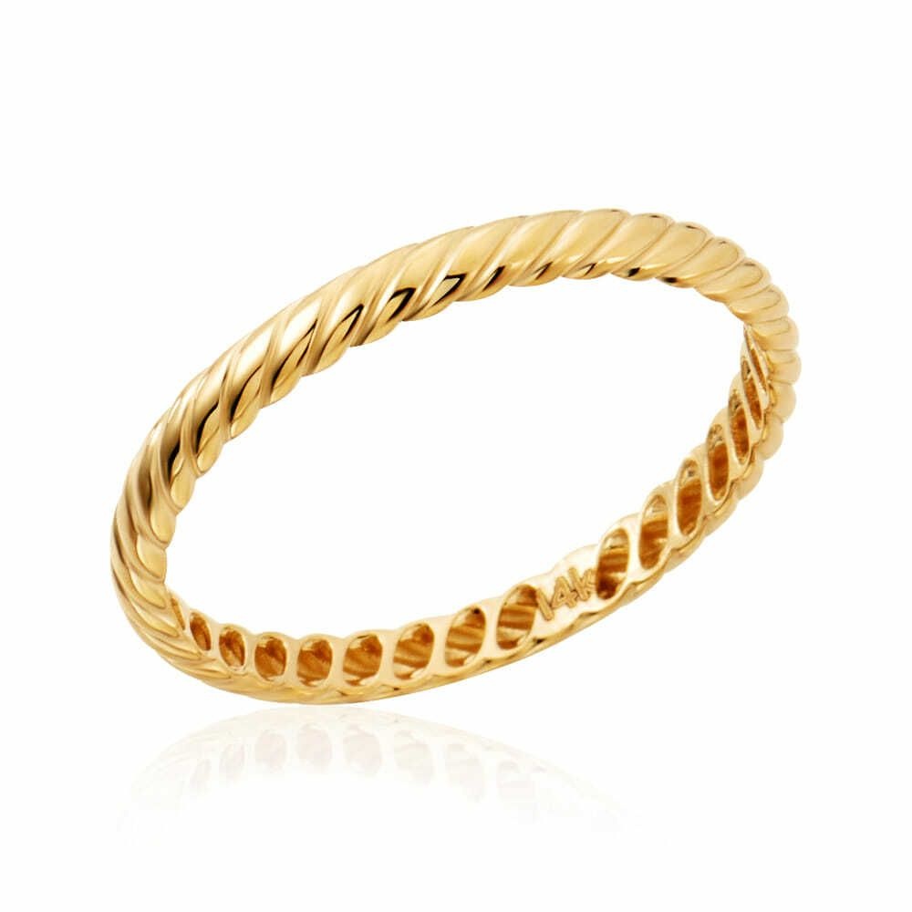 비앤비골드 (현대Hmall) [모룬] 14K 플로우 스파이럴 2mm 올밴드 할로우링 반지 MOR41684