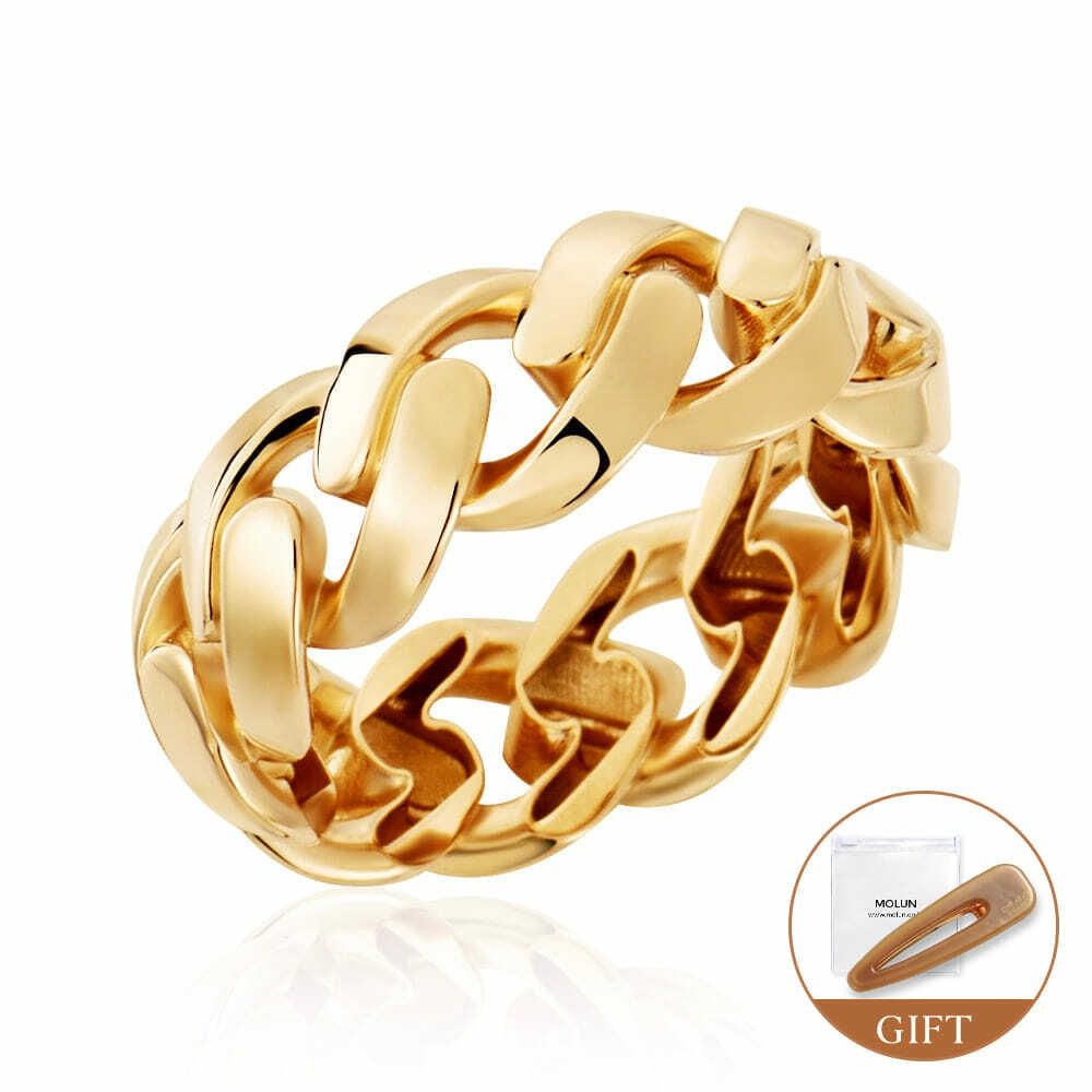 (현대Hmall) [모룬] (2월베스트) 14K 루시드 글램 체인 올밴드 할로우링 반지 MOR41687